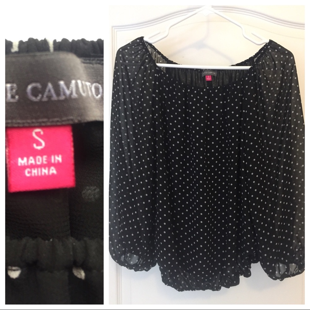 LIKE NEW Vince Camuto Polka Dot Sheer Top